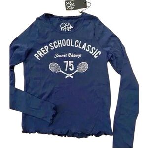 Chaser Womens Long Sleeve Crewneck T-Shirt New Tennis Prep Size‎ small